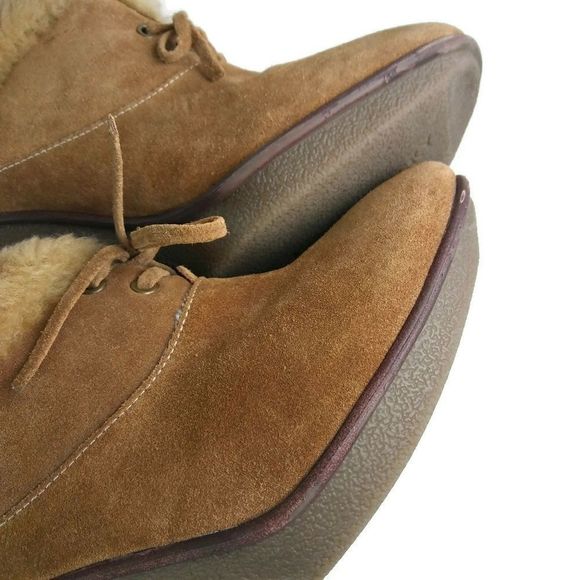 B. MAKOWSKY Nellie Suede Fur Cuff Ankle Booties 9W - Picture 6 of 7